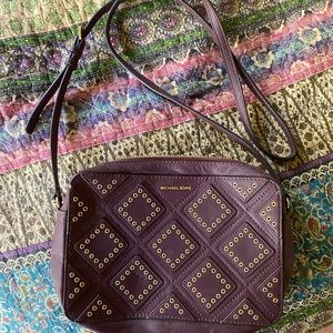 Purple Michael Kors leather crossbody bag
